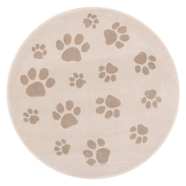 Béžový dětský koberec ø133 cm Paws Light Beige – FD