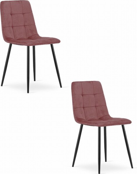 Židle Valora KARA růžová x2 - Sada 2 růžových židlí pro živý styl bydlení