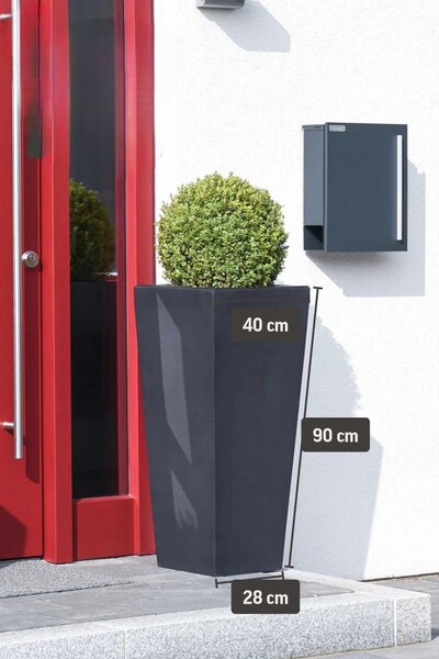 Květináč CLASSIC, sklolaminát, výška 90 cm, antracit