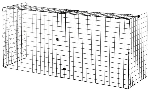 HOMCOM Ochranná obrazovka proti jiskrám s nastavitelnou délkou 81,5-160x44x68 cm Černý kovový ochranný překryv pro krb | Aosom