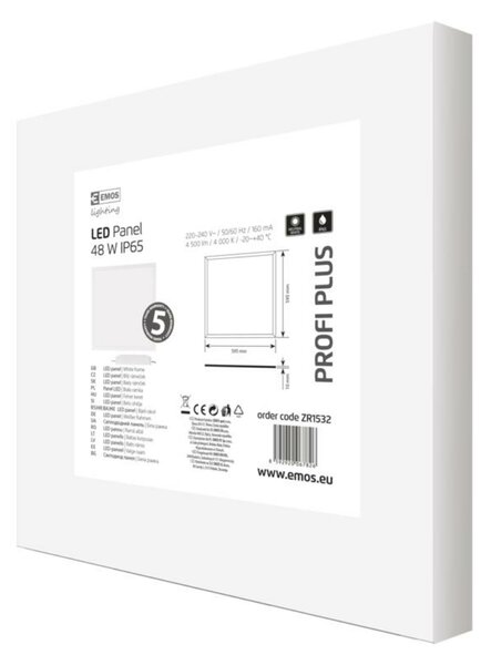 EMOS Lighting LED panel 60×60, čtvercový vestavný bílý, 48W neutr.b., IP65 1544104820