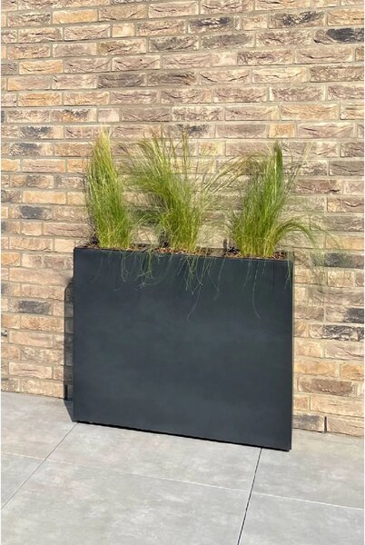 Květináč ELEMENTO, sklolaminát, šířka 88 cm, antracit, na kolečkách