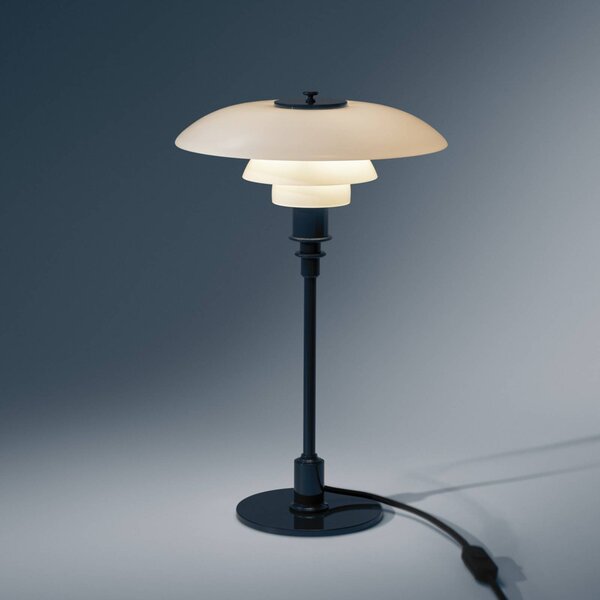 Louis Poulsen Stolní lampa PH 3/2, tmavě modrá, Ø 28 cm, Modrá, Obývací pokoj / jídelna, Mosaz, Design