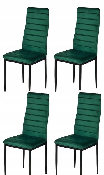 ModernHome LR-1494 Sada 4 ks jídelních židlí VELVET, zelená