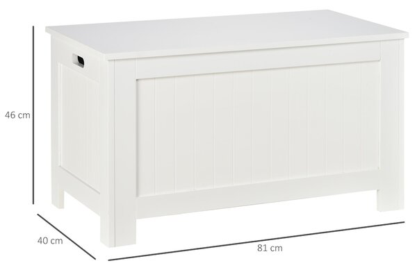 HOMCOM Úložná truhla do ložnice s víkem, víceúčelová truhla s bezpečnostním kloubem pro chodbu či obývací pokoj 81x40x46 cm Bílá | Aosom