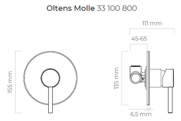 Oltens Molle sprchová baterie pod omítku zlatý lesk 33100800