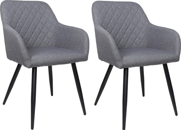 Jídelní židle ALBATROS sada 2 židlí SILA, šedá - Moderní a stylová, pohodlná čalouněná židle - Elegantní židle do kuchyně, jídelny nebo jídelního stolu v retro stylu