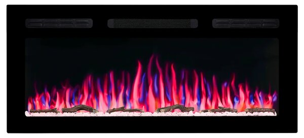 ArtiFlame AF40WR Elektrický vestavný krb s ohřevem 1800 W, realistický efekt plamene, LED osvětlení, dálkové ovládání, časovač, černý