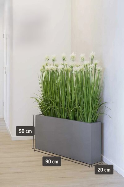 Květináč ELEMENTO SLIM, sklolaminát, šířka 90 cm, beton design, šedá