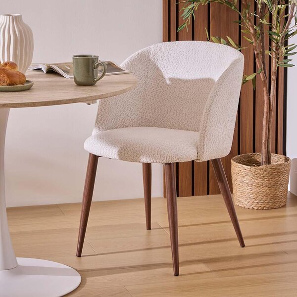 Eazy Living Jídelní židle Bouclé Sandrine White