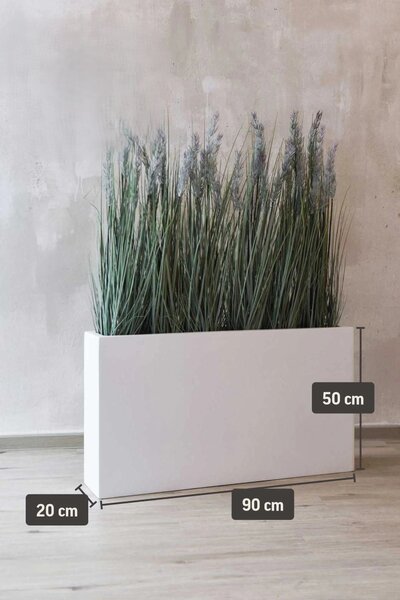Květináč ELEMENTO SLIM, sklolaminát, šířka 90 cm, bílá
