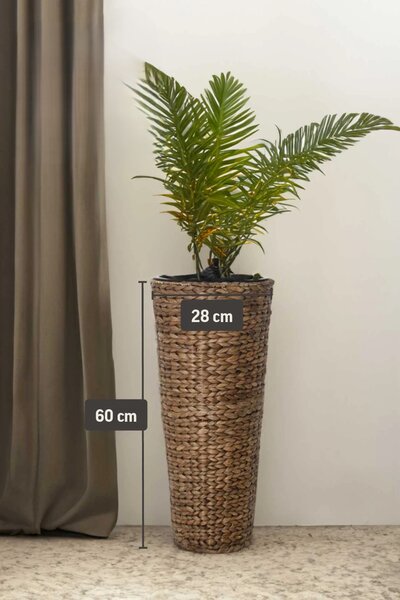 Květináč CLASSIC ROUND, vodní hyacint, výška 60 cm, hnědý