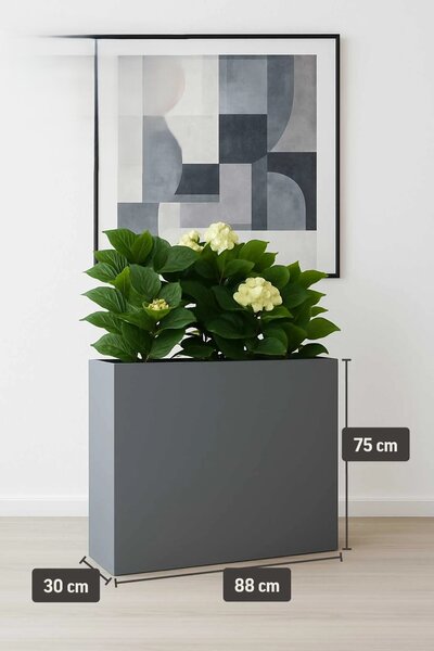 Květináč ELEMENTO, sklolaminát, šířka 88 cm, grafitově šedá
