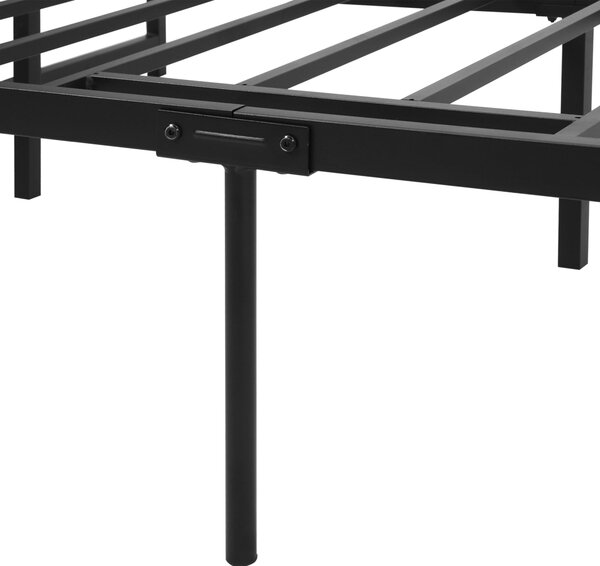 HOMCOM Dvoulůžkový rám postele 135x190 cm s nohami 35 cm – Manželský rám postele s černým úložným prostorem | Aosom