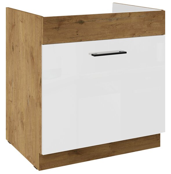 VIGO b | dolní skříňka 80ZL 1S na dřez | 80 cm | PREMIUM BOX | lancelot/bílá lesk