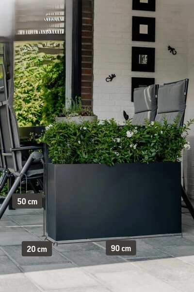 Květináč ELEMENTO SLIM, sklolaminát, šířka 90 cm, antracit