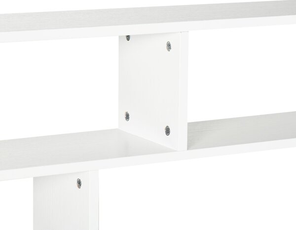 HOMCOM 4-úrovňová nástěnná police s 7 otevřenými přihrádkami pro obývací pokoj, ložnici a kancelář, moderní styl 94x19,5x80 cm Bílá | Aosom