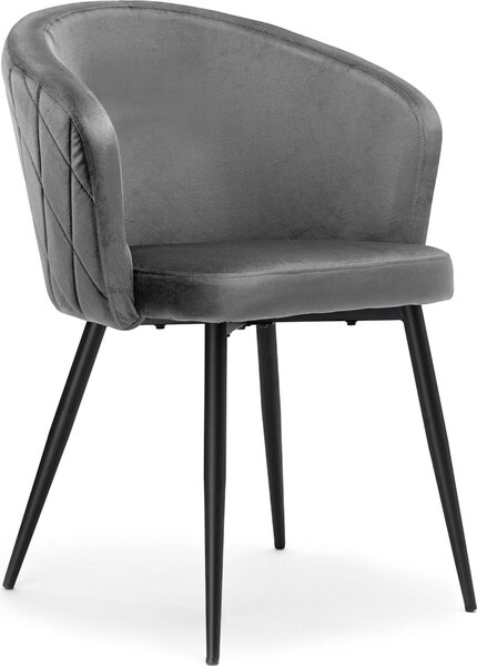 Sametové křeslo HAMPTON graphite - moderní design a pohodlí