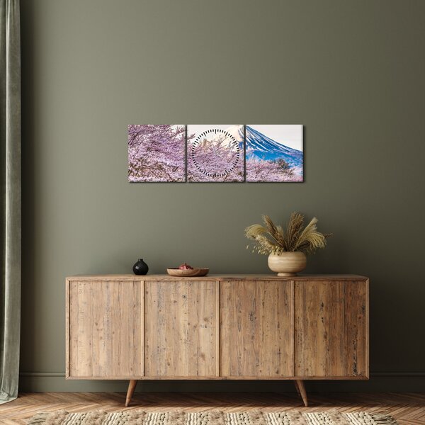Obraz - Japonsko na jaře (s hodinami) (90x30 cm)