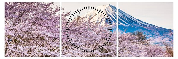 Obraz - Japonsko na jaře (s hodinami) (90x30 cm)