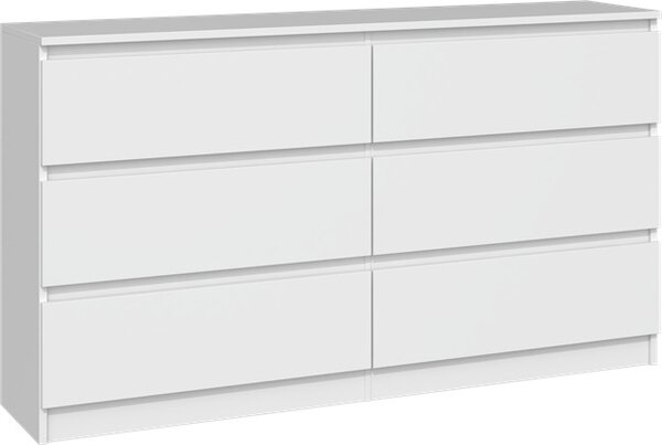 Topeshop M6 140 BIEL 2X3, Bílá, 6 zásuvka/zásuvek, Dřevotřískové desky, Jednobarevný, Moderní, Dřevotřískové desky