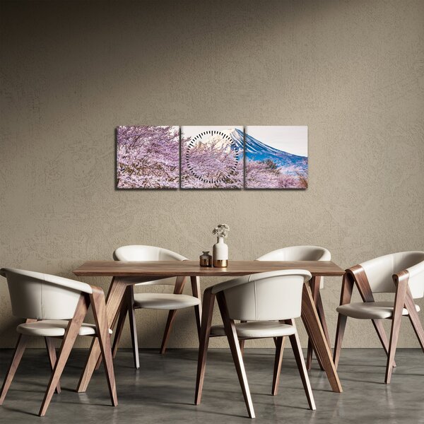 Obraz - Japonsko na jaře (s hodinami) (90x30 cm)