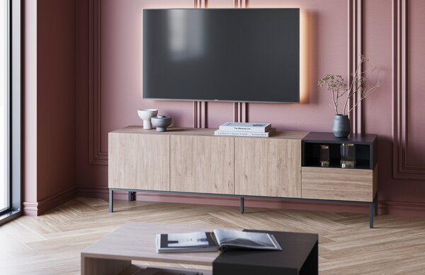 Marckeric TV stolek Cailin 180 x 40 cm s dřevěným dekorem