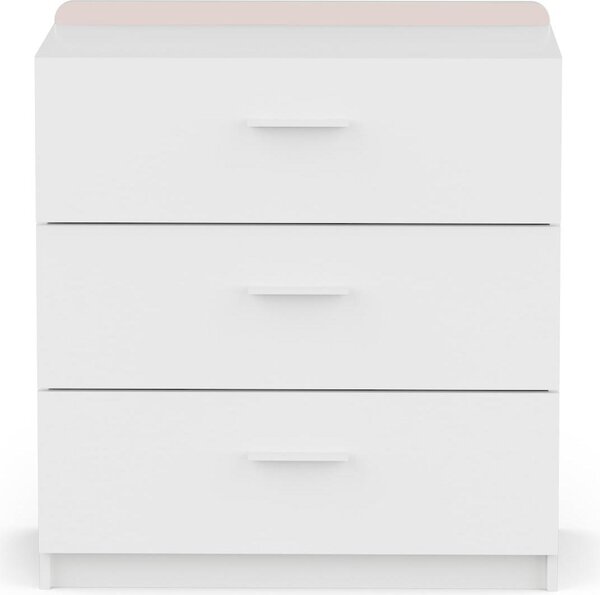 Komoda ARLO se 3 zásuvkami, bílá, šířka 77 cm