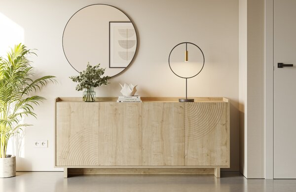 Marckeric Komoda Daira 180 x 40 cm s dubovým dekorem