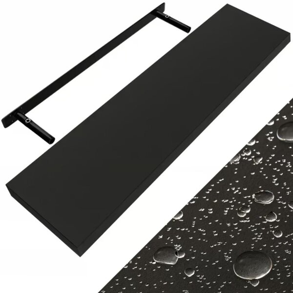 Nástěnná police FIGO + konzole, 90cm, černá Casaria