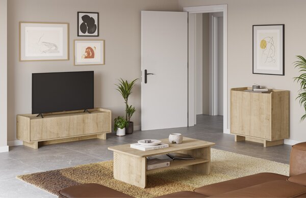 Marckeric TV stolek Daira 140 x 40 cm s dubovým dekorem