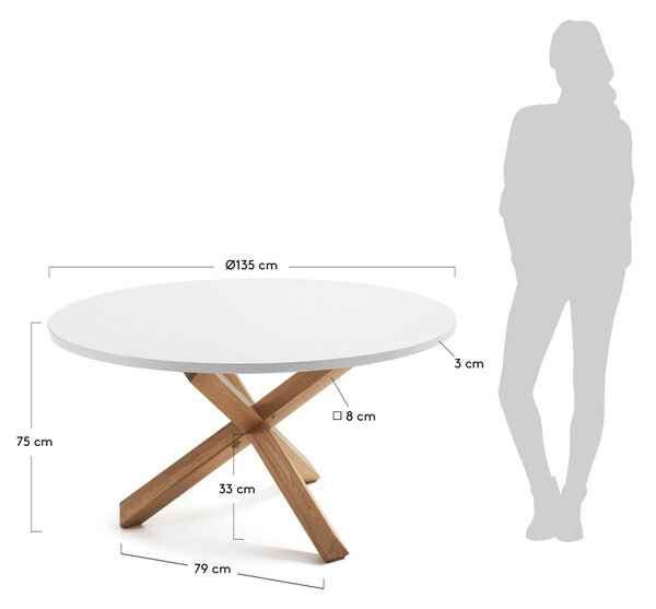 Jídelní stůl Kave Home Nori, ⌀ 135 cm