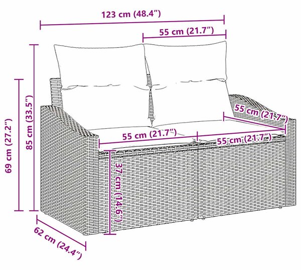 Sada zahradních pohovek 8 ks Béžová polyratan 3347792