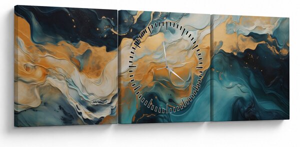 Obraz - Abstrakce (s hodinami) (90x30 cm)