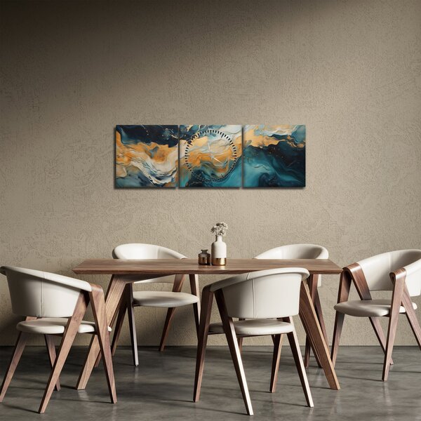 Obraz - Abstrakce (s hodinami) (90x30 cm)