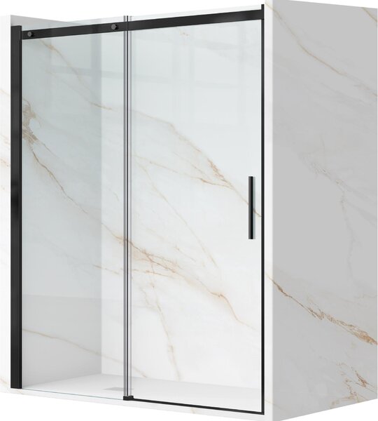 Balneo posuvné dveře pro sprchu 110 cm černé PORTA | ESG sklo 6 mm snadná údržba Easy Clean