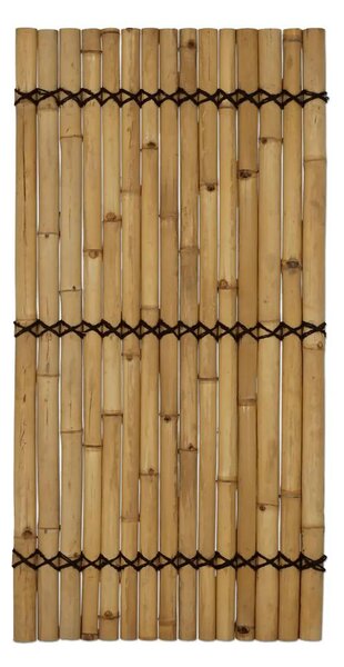 Panel z půlkruhových bambusových tyčí přírodní barvy 90 x 180 cm (bambusový plot)