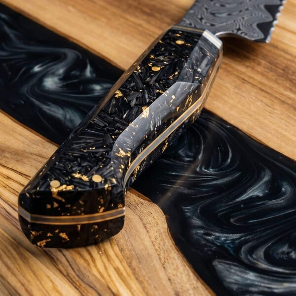 Nůž na pečivo z damaškové oceli AUS10 Kurogane SaKuRo 24 cm