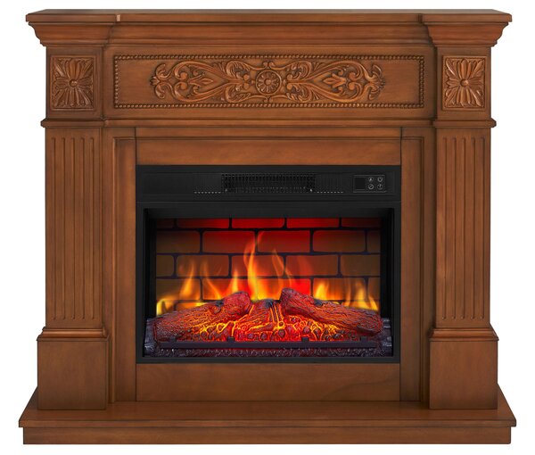 Elektrický krb ArtiFlame Toscana AF23BS v dubovém provedení – volně stojící, LED plamen, topný výkon 1,8 kW, pro místnosti do 30 m², se zvukovým efektem