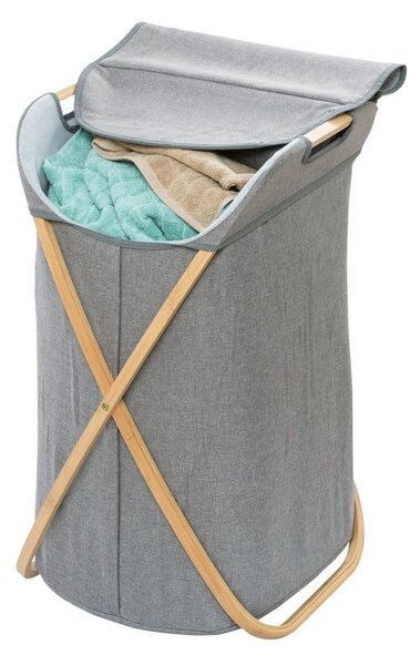 Koš na prádlo s bambusovým rámem Wenko Bahari Bamboo, 79 l