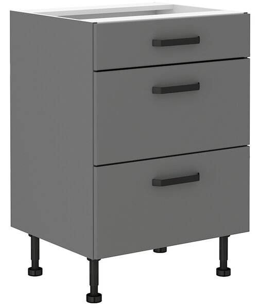 Kuchyňská linka NESSANT se | 210x240 cm | zásuvky PREMIUM BOX | UNI provedení | šedá antracit
