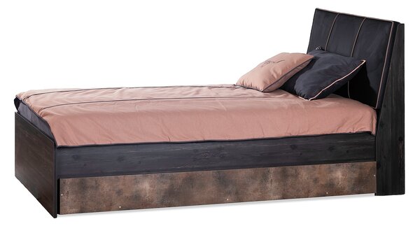 Studentská postel 100x200 se šuplíkem Falko - dub rebap/bronz