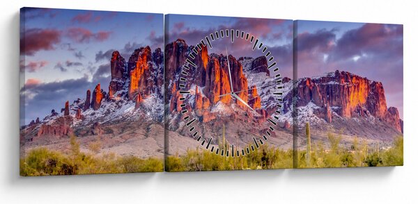 Obraz - Pohoří v Arizoně (s hodinami) (90x30 cm)