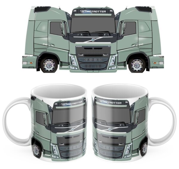 Keramický hrnek s motivem kamionu Volvo (Červená) - Kvalitní samolepky.cz