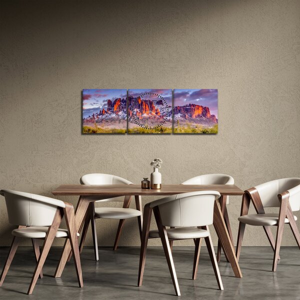 Obraz - Pohoří v Arizoně (s hodinami) (90x30 cm)
