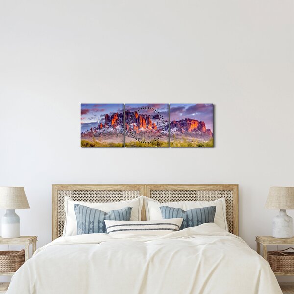 Obraz - Pohoří v Arizoně (s hodinami) (90x30 cm)