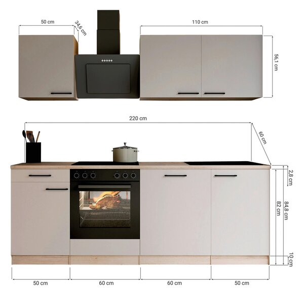 KUCHYŇSKÝ BLOK 220 cm Respekta - Online Only kuchyňské linky, Online Only