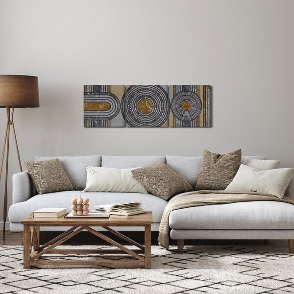 Obraz - Dekorativní vzory (s hodinami) (90x30 cm)
