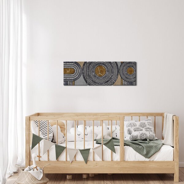 Obraz - Dekorativní vzory (s hodinami) (90x30 cm)