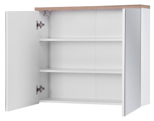Koupelnová závěsná skříňka BALI bílá se zrcadlem 80 cm